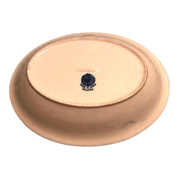 Vintage Blue Willow Chinoiserie blue white vegetable bowl occupied Japan 8.5”x12 - Picture 2 of 11